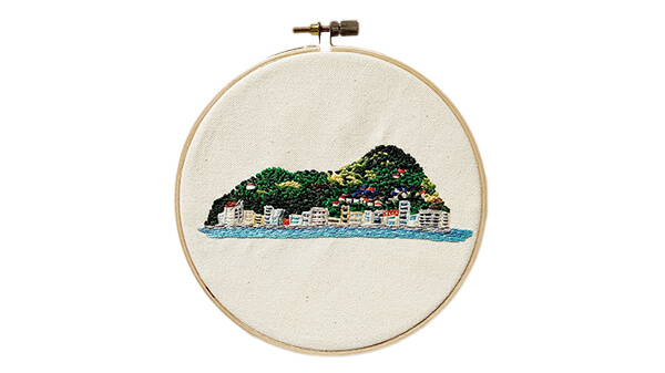しまなみの島の刺繍
